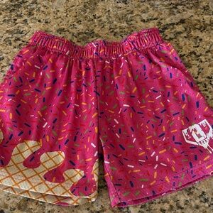 B101 Pink Icecream Sprinkle Print Shorts YM